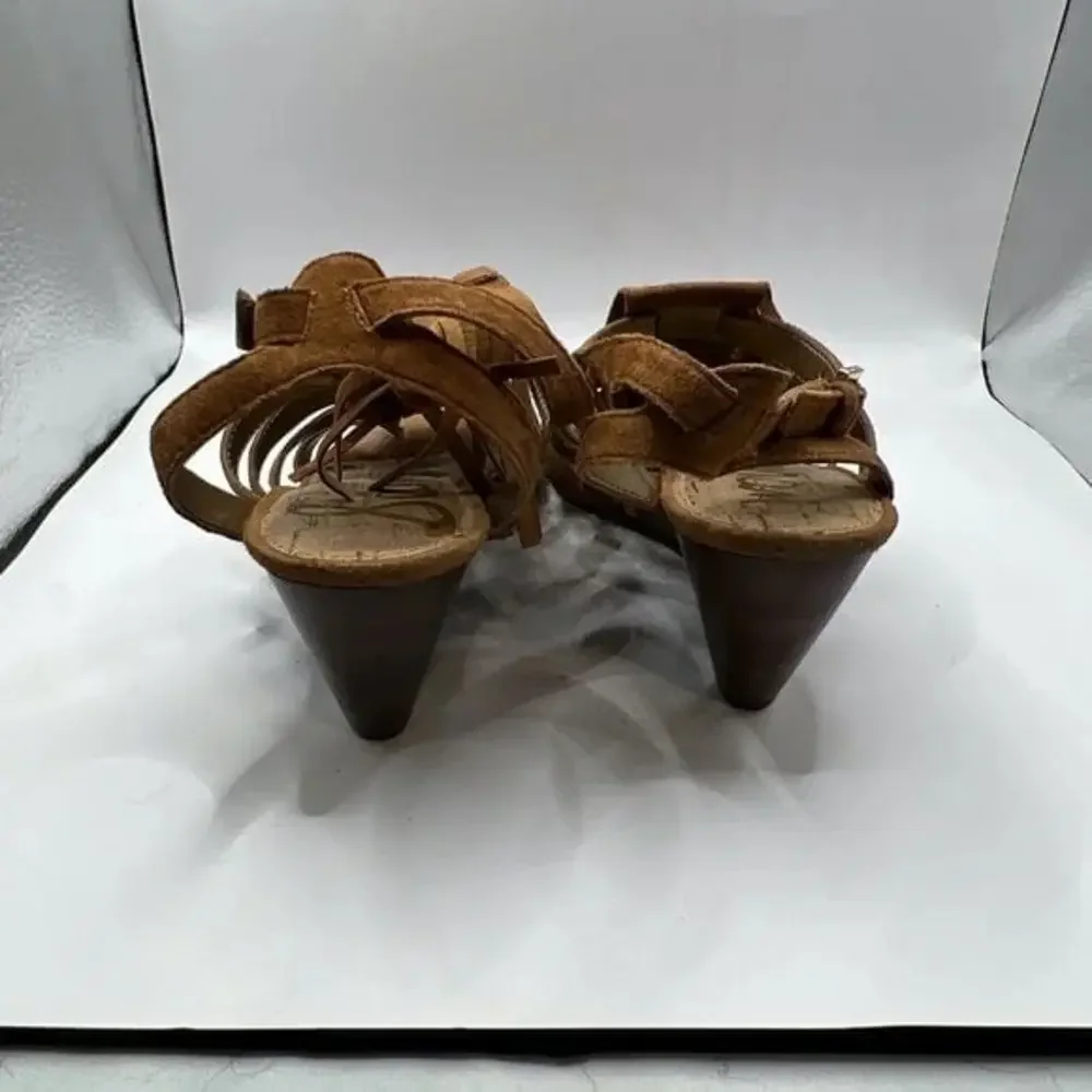 Sam Edelman Sandra Suede Fringe Wedge Sandals - Picture 6 of 10
